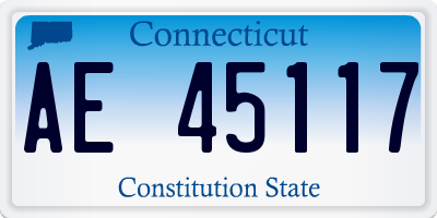 CT license plate AE45117
