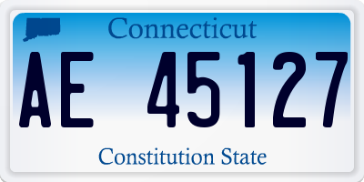 CT license plate AE45127