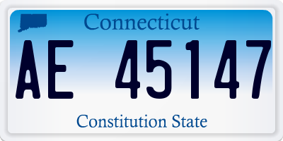 CT license plate AE45147