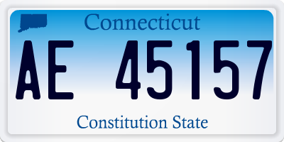 CT license plate AE45157