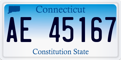 CT license plate AE45167