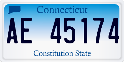 CT license plate AE45174