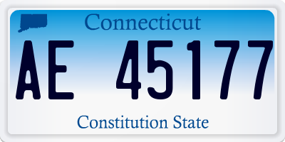 CT license plate AE45177