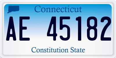 CT license plate AE45182
