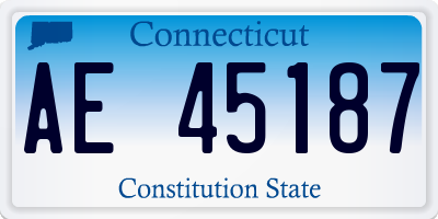 CT license plate AE45187