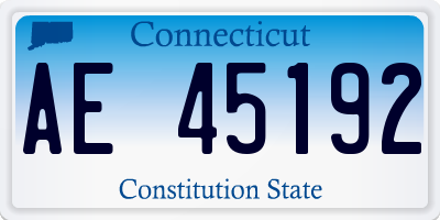 CT license plate AE45192
