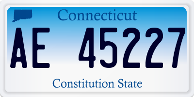 CT license plate AE45227