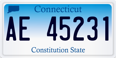 CT license plate AE45231