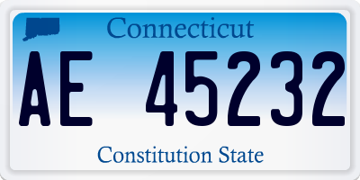 CT license plate AE45232