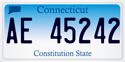 CT license plate AE45242