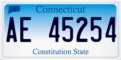 CT license plate AE45254