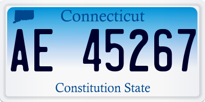 CT license plate AE45267