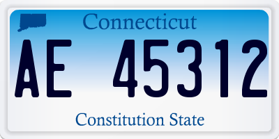 CT license plate AE45312