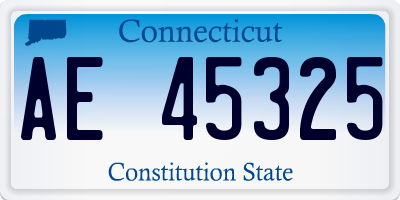 CT license plate AE45325