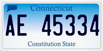 CT license plate AE45334