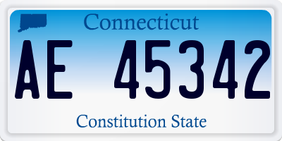 CT license plate AE45342