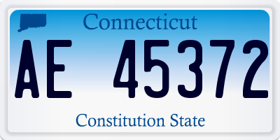 CT license plate AE45372