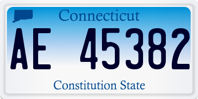 CT license plate AE45382