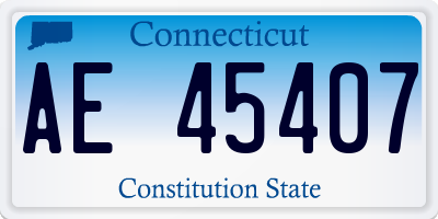CT license plate AE45407