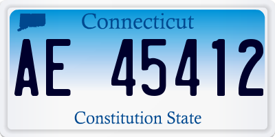 CT license plate AE45412