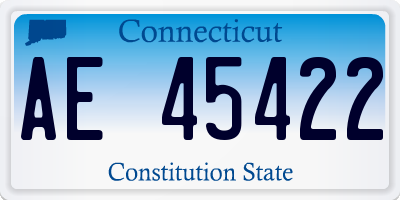 CT license plate AE45422