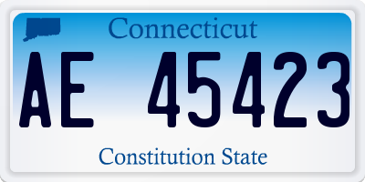 CT license plate AE45423