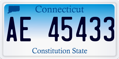 CT license plate AE45433