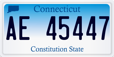 CT license plate AE45447