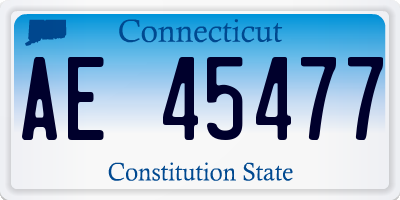 CT license plate AE45477