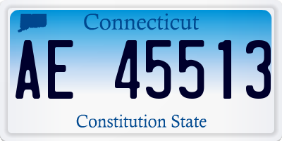 CT license plate AE45513