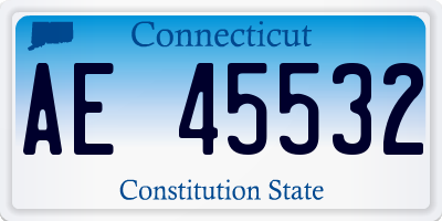 CT license plate AE45532