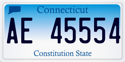 CT license plate AE45554