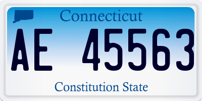 CT license plate AE45563