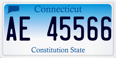 CT license plate AE45566