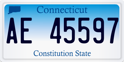 CT license plate AE45597