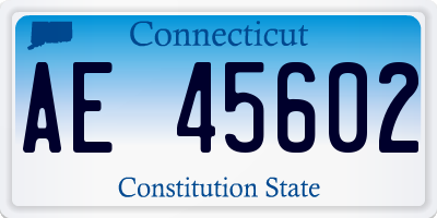 CT license plate AE45602