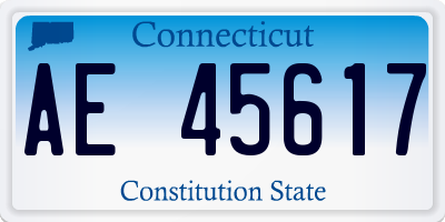 CT license plate AE45617