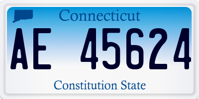 CT license plate AE45624