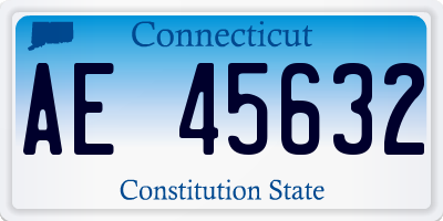 CT license plate AE45632