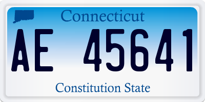CT license plate AE45641
