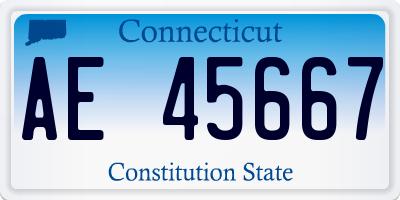 CT license plate AE45667