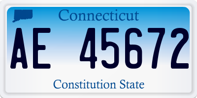 CT license plate AE45672