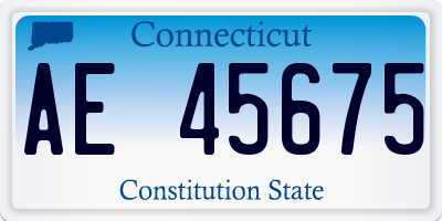 CT license plate AE45675