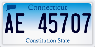 CT license plate AE45707