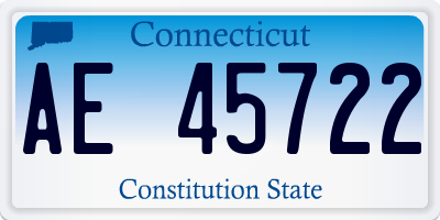 CT license plate AE45722