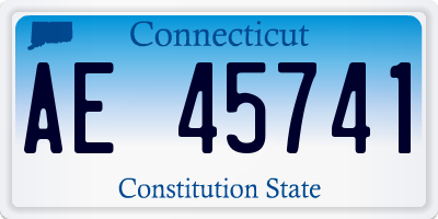 CT license plate AE45741