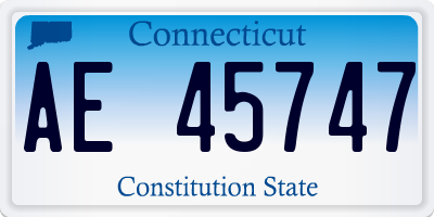 CT license plate AE45747