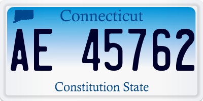 CT license plate AE45762