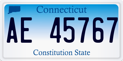 CT license plate AE45767