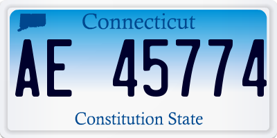 CT license plate AE45774